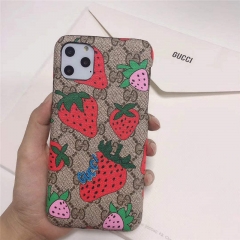 gucci イチゴ柄 iPhone14/14plus/12/11pro maxケース 可愛い女子に